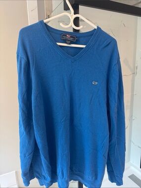 Vineyard Vines Men's Royal Blue V-Neck Sweater